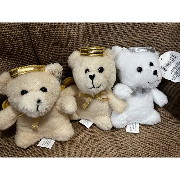 Set of 3 Angel Teddy Bear Dolls 7 Inches - Picture 3 of 5